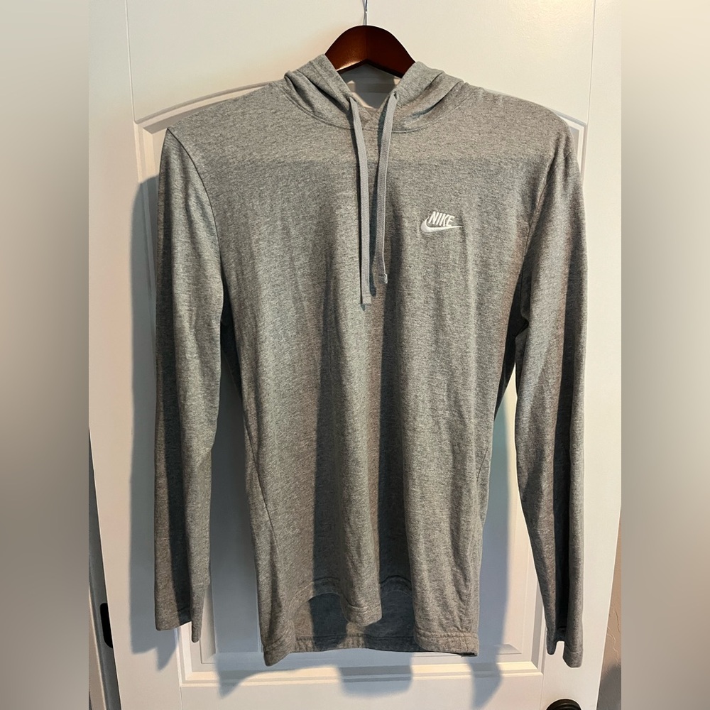 Nike Heather Gray Pullover Hoodie, adult size medium/small, no pockets